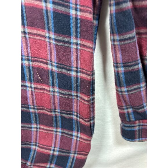 LL Bean Shirt Mens Large Blue Scotch Plaid Flannel Button Down Traditional Fit - Picture 4 of 15